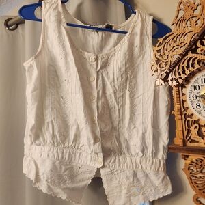 Vintage Cotton Embroidered Crop Top